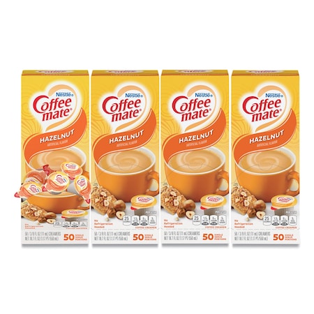 Coffee Mate Liquid Coffee Creamer, Hazelnut, 0.38 oz Mini Cups, 200PK 11001207